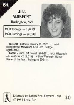 1991 Little Sun Ladies Pro Bowling Tour Strike Force #54 Jill Albrecht Back